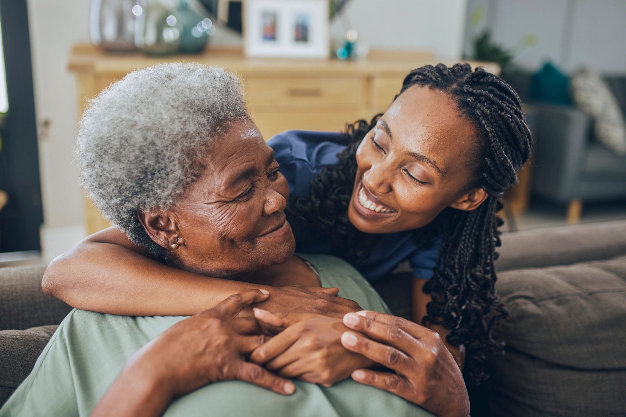 caregiver helping patient